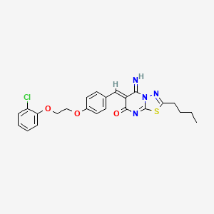 (6Z)-2-butyl-6-{4-[2-(2-chlorophenoxy)ethoxy]benzylidene}-5-imino-5,6-dihydro-7H-[1,3,4]thiadiazolo[3,2-a]pyrimidin-7-one