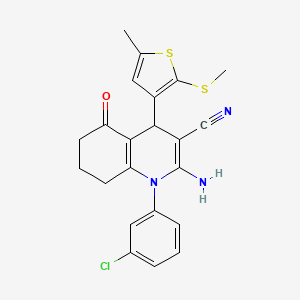 2-Amino-1-(3-chlorophenyl)-4-[5-methyl-2-(methylsulfanyl)-3-thienyl]-5-oxo-1,4,5,6,7,8-hexahydro-3-quinolinecarbonitrile