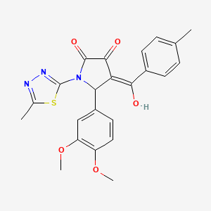 molecular formula C23H21N3O5S B11630114 5-(3,4-dimethoxyphenyl)-3-hydroxy-1-(5-methyl-1,3,4-thiadiazol-2-yl)-4-(4-methylbenzoyl)-2,5-dihydro-1H-pyrrol-2-one 