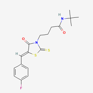 N-tert-butyl-4-[(5Z)-5-[(4-fluorophenyl)methylidene]-4-oxo-2-sulfanylidene-1,3-thiazolidin-3-yl]butanamide