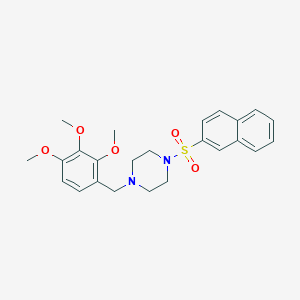 molecular formula C24H28N2O5S B11630161 1-(Naphthalen-2-ylsulfonyl)-4-(2,3,4-trimethoxybenzyl)piperazine 