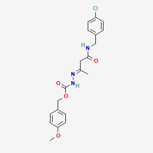 4-methoxybenzyl (2E)-2-{3-[(4-chlorobenzyl)amino]-1-methyl-3-oxopropylidene}hydrazinecarboxylate