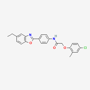 molecular formula C24H21ClN2O3 B11630201 2-(4-chloro-2-methylphenoxy)-N-[4-(5-ethyl-1,3-benzoxazol-2-yl)phenyl]acetamide 