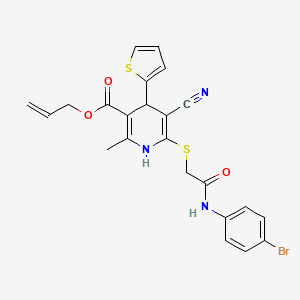 Prop-2-en-1-yl 6-({2-[(4-bromophenyl)amino]-2-oxoethyl}sulfanyl)-5-cyano-2-methyl-4-(thiophen-2-yl)-1,4-dihydropyridine-3-carboxylate