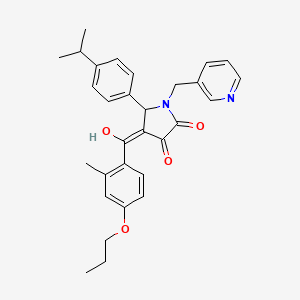 molecular formula C30H32N2O4 B11630233 3-hydroxy-4-(2-methyl-4-propoxybenzoyl)-5-[4-(propan-2-yl)phenyl]-1-[(pyridin-3-yl)methyl]-2,5-dihydro-1H-pyrrol-2-one 