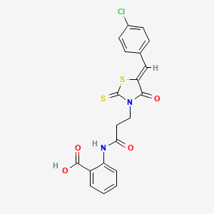 molecular formula C20H15ClN2O4S2 B11630275 2-({3-[(5Z)-5-(4-chlorobenzylidene)-4-oxo-2-thioxo-1,3-thiazolidin-3-yl]propanoyl}amino)benzoic acid 