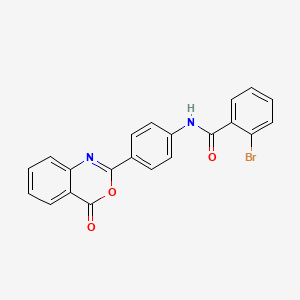 molecular formula C21H13BrN2O3 B11630282 2-bromo-N-[4-(4-oxo-4H-3,1-benzoxazin-2-yl)phenyl]benzamide 