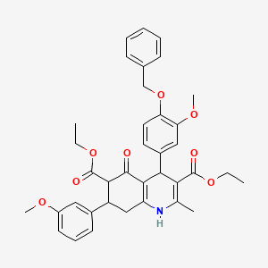 Diethyl 4-[4-(benzyloxy)-3-methoxyphenyl]-7-(3-methoxyphenyl)-2-methyl-5-oxo-1,4,5,6,7,8-hexahydro-3,6-quinolinedicarboxylate