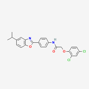 molecular formula C24H20Cl2N2O3 B11630299 2-(2,4-dichlorophenoxy)-N-{4-[5-(propan-2-yl)-1,3-benzoxazol-2-yl]phenyl}acetamide 