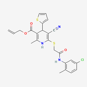 Prop-2-en-1-yl 6-({2-[(5-chloro-2-methylphenyl)amino]-2-oxoethyl}sulfanyl)-5-cyano-2-methyl-4-(thiophen-2-yl)-1,4-dihydropyridine-3-carboxylate