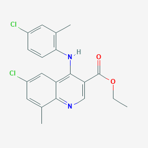 Ethyl 6-chloro-4-[(4-chloro-2-methylphenyl)amino]-8-methylquinoline-3-carboxylate