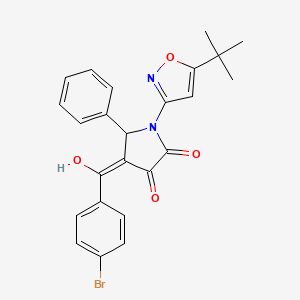 (4E)-4-[(4-bromophenyl)(hydroxy)methylidene]-1-(5-tert-butyl-1,2-oxazol-3-yl)-5-phenylpyrrolidine-2,3-dione