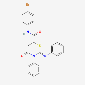 (2Z)-N-(4-bromophenyl)-4-oxo-3-phenyl-2-(phenylimino)-1,3-thiazinane-6-carboxamide