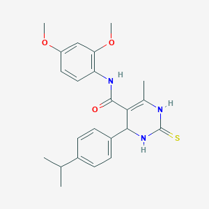 molecular formula C23H27N3O3S B11630348 N-(2,4-dimethoxyphenyl)-4-methyl-6-[4-(propan-2-yl)phenyl]-2-sulfanyl-1,6-dihydropyrimidine-5-carboxamide 