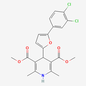 molecular formula C21H19Cl2NO5 B11630364 Dimethyl 4-[5-(3,4-dichlorophenyl)-2-furyl]-2,6-dimethyl-1,4-dihydropyridine-3,5-dicarboxylate CAS No. 372495-88-0