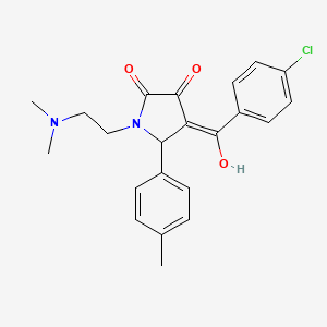 molecular formula C22H23ClN2O3 B11630379 4-(4-chlorobenzoyl)-1-[2-(dimethylamino)ethyl]-3-hydroxy-5-(4-methylphenyl)-2,5-dihydro-1H-pyrrol-2-one 