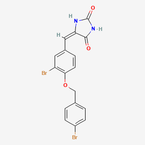 (5E)-5-{3-bromo-4-[(4-bromobenzyl)oxy]benzylidene}imidazolidine-2,4-dione