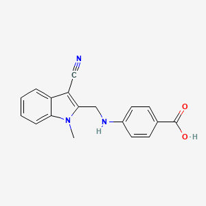 4-{[(3-Cyano-1-methylindol-2-yl)methyl]amino}benzoic acid