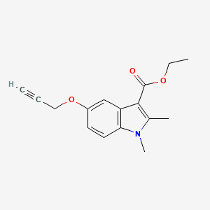 molecular formula C16H17NO3 B11630408 ethyl 1,2-dimethyl-5-(prop-2-yn-1-yloxy)-1H-indole-3-carboxylate 