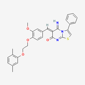 (6Z)-6-{4-[2-(2,5-dimethylphenoxy)ethoxy]-3-methoxybenzylidene}-5-imino-3-phenyl-5,6-dihydro-7H-[1,3]thiazolo[3,2-a]pyrimidin-7-one