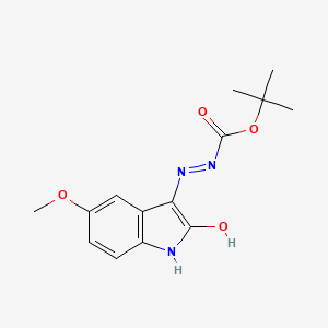 tert-butyl (2Z)-2-(5-methoxy-2-oxo-1,2-dihydro-3H-indol-3-ylidene)hydrazinecarboxylate