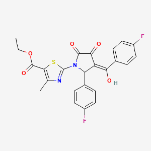 ethyl 2-[3-(4-fluorobenzoyl)-2-(4-fluorophenyl)-4-hydroxy-5-oxo-2,5-dihydro-1H-pyrrol-1-yl]-4-methyl-1,3-thiazole-5-carboxylate