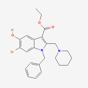 molecular formula C24H27BrN2O3 B11630454 ethyl 1-benzyl-6-bromo-5-hydroxy-2-(piperidin-1-ylmethyl)-1H-indole-3-carboxylate 