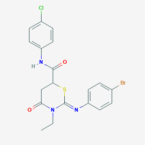 (2Z)-2-[(4-bromophenyl)imino]-N-(4-chlorophenyl)-3-ethyl-4-oxo-1,3-thiazinane-6-carboxamide