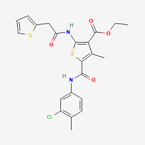 Ethyl 5-[(3-chloro-4-methylphenyl)carbamoyl]-4-methyl-2-[(thiophen-2-ylacetyl)amino]thiophene-3-carboxylate