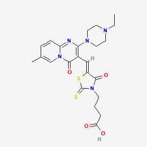 4-(5-((2-(4-Ethylpiperazin-1-yl)-7-methyl-4-oxo-4H-pyrido[1,2-a]pyrimidin-3-yl)methylene)-4-oxo-2-thioxothiazolidin-3-yl)butanoic acid