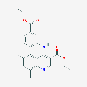 Ethyl 4-{[3-(ethoxycarbonyl)phenyl]amino}-6,8-dimethylquinoline-3-carboxylate