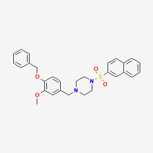 1-[4-(Benzyloxy)-3-methoxybenzyl]-4-(naphthalen-2-ylsulfonyl)piperazine