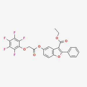 Ethyl 5-{[(pentafluorophenoxy)acetyl]oxy}-2-phenyl-1-benzofuran-3-carboxylate