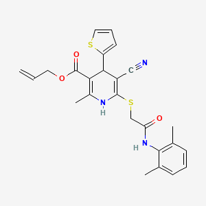 Prop-2-en-1-yl 5-cyano-6-({2-[(2,6-dimethylphenyl)amino]-2-oxoethyl}sulfanyl)-2-methyl-4-(thiophen-2-yl)-1,4-dihydropyridine-3-carboxylate