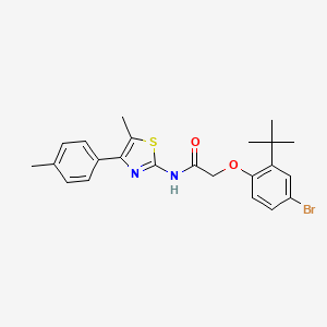 2-(4-bromo-2-tert-butylphenoxy)-N-[5-methyl-4-(4-methylphenyl)-1,3-thiazol-2-yl]acetamide