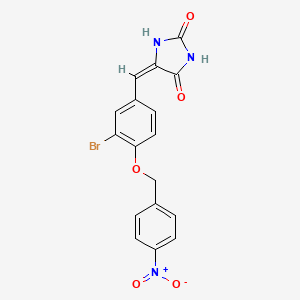 molecular formula C17H12BrN3O5 B11630577 (5E)-5-{3-bromo-4-[(4-nitrobenzyl)oxy]benzylidene}imidazolidine-2,4-dione 