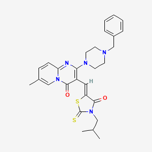 2-(4-benzylpiperazin-1-yl)-7-methyl-3-{(Z)-[3-(2-methylpropyl)-4-oxo-2-thioxo-1,3-thiazolidin-5-ylidene]methyl}-4H-pyrido[1,2-a]pyrimidin-4-one