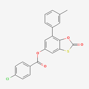 molecular formula C21H13ClO4S B11630599 7-(3-Methylphenyl)-2-oxo-1,3-benzoxathiol-5-yl 4-chlorobenzoate 