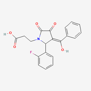 3-{(3E)-2-(2-fluorophenyl)-3-[hydroxy(phenyl)methylidene]-4,5-dioxopyrrolidin-1-yl}propanoic acid