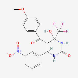 4-Hydroxy-5-(4-methoxybenzoyl)-6-(3-nitrophenyl)-4-(trifluoromethyl)-1,3-diazinan-2-one