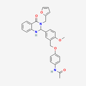 molecular formula C29H27N3O5 B11630647 N-[4-[[5-[3-(furan-2-ylmethyl)-4-oxo-1,2-dihydroquinazolin-2-yl]-2-methoxyphenyl]methoxy]phenyl]acetamide 