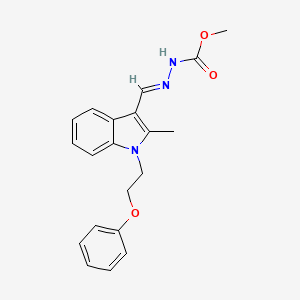 methyl (2E)-2-{[2-methyl-1-(2-phenoxyethyl)-1H-indol-3-yl]methylidene}hydrazinecarboxylate