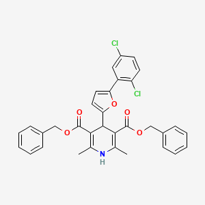 molecular formula C33H27Cl2NO5 B11630654 Dibenzyl 4-[5-(2,5-dichlorophenyl)-2-furyl]-2,6-dimethyl-1,4-dihydropyridine-3,5-dicarboxylate CAS No. 421580-75-8