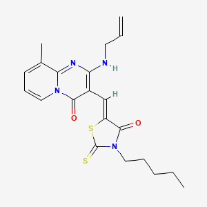 (5Z)-5-[[9-methyl-4-oxo-2-(prop-2-enylamino)pyrido[1,2-a]pyrimidin-3-yl]methylidene]-3-pentyl-2-sulfanylidene-1,3-thiazolidin-4-one