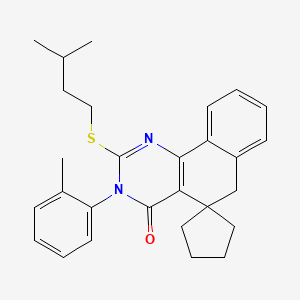 2-[(3-Methylbutyl)sulfanyl]-3-(2-methylphenyl)-4,6-dihydro-3H-spiro[benzo[H]quinazoline-5,1'-cyclopentan]-4-one