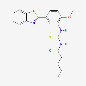 molecular formula C20H21N3O3S B11630676 N-{[5-(1,3-benzoxazol-2-yl)-2-methoxyphenyl]carbamothioyl}pentanamide 