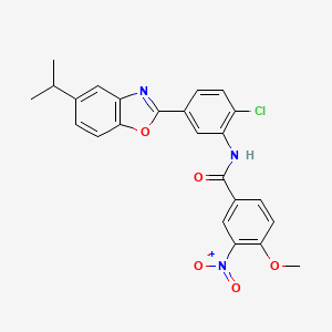 N-{2-chloro-5-[5-(propan-2-yl)-1,3-benzoxazol-2-yl]phenyl}-4-methoxy-3-nitrobenzamide