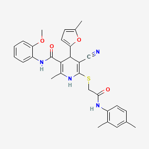 5-cyano-6-({2-[(2,4-dimethylphenyl)amino]-2-oxoethyl}sulfanyl)-N-(2-methoxyphenyl)-2-methyl-4-(5-methylfuran-2-yl)-1,4-dihydropyridine-3-carboxamide