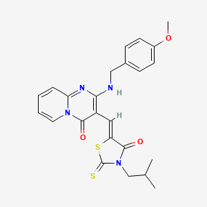 2-[(4-methoxybenzyl)amino]-3-{(Z)-[3-(2-methylpropyl)-4-oxo-2-thioxo-1,3-thiazolidin-5-ylidene]methyl}-4H-pyrido[1,2-a]pyrimidin-4-one