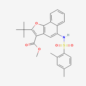 molecular formula C26H27NO5S B11630734 Methyl 2-tert-butyl-5-{[(2,4-dimethylphenyl)sulfonyl]amino}naphtho[1,2-b]furan-3-carboxylate 